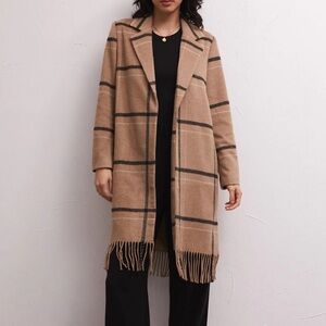 Z Supply Plaid Coat Medium